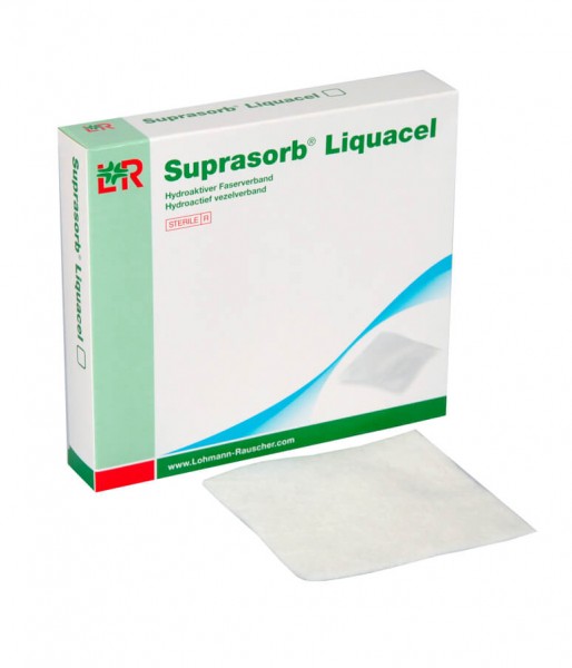 Hydroaktiver Faserverband Kompresse L&R Suprasorb Liquacel steril